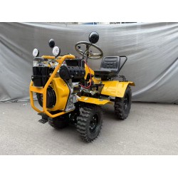 Micro tractor T12 4x4 articulado con rotovator y ruedas metalicas