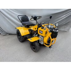 Micro tractor T12 4x4 articulado con rotovator y ruedas metalicas